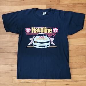 Vintage 90s Havoline Racing Graphic T-Shirt Cal Cru Black Preshrunk Large